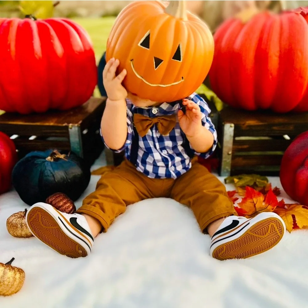 Pumpkin mask already carved out for baby 12 month old
